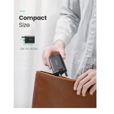 Ugreen UG60469CD170TK 36W QC3.0 - 4.0 sạc USB A và type C màu đen chân cắm chuẩn UK - HÀNG CHÍNH HÃNG