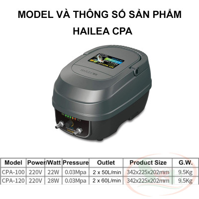 Máy sủi oxy tích điện Hailea CP / CPA 40, 60, 100, 120, 160 Air Pump bình trữ sục bể thủy sinh cá tép cảnh
