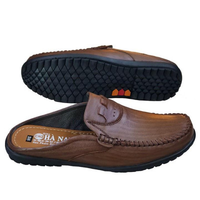 Dép Bít Mũi Nam Da Bò Thật TiTi ĐÔ Cao Cấp GSB2036d