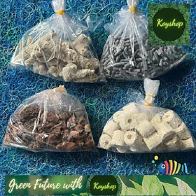 Combo 100g Combo 4 Loại Vật Liệu Lọc Hồ Cá: Than Hoạt Tính +Sứ Trắng
+- San Hô+ Nham Thạch =100G