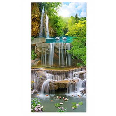 Tranh dán tường khổ dọc cảnh thác nước tuyệt đẹp LV-0154