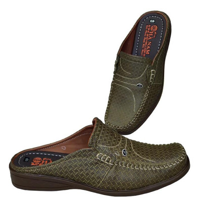 Dép Bít Mũi Nam Da Bò Thật TiTi ĐÔ Cao Cấp GSB2072d