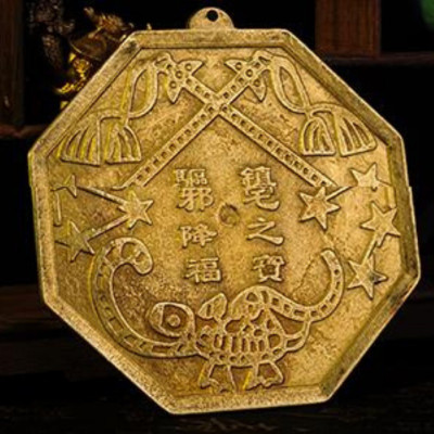 Gương bát quái đồng nguyên chất size 13,5cm