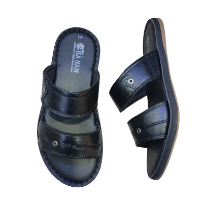 Dép Nam Quai Ngang Da Bò Thật TiTi ĐÔ Cao Cấp DNA2158d