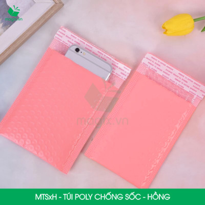 COMBO 25 TÚI GÓI HÀNG CHỐNG SỐC BỌC BÓNG KHÍ MÀU HỒNG PASTEL - NHIỀU SIZE