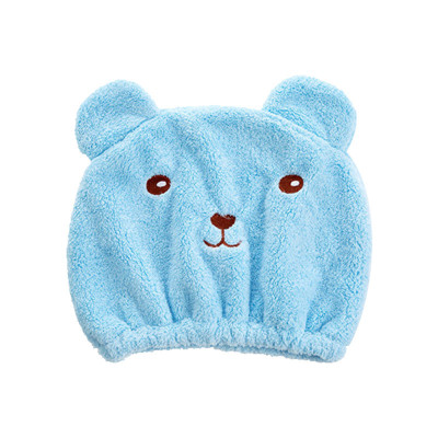 Mũ Trùm Đầu Làm Khô Tóc, Khăn Quấn Tóc Siêu Thấm Hút Hình Gấu 26cm