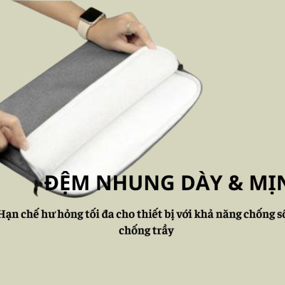 Túi chống sốc Laptop, Túi chống sốc  13 inch, 14 inch, 15 inch, 15.6 inch cao cấp - Bảo vệ chống va chạm, Chống thấm nước 