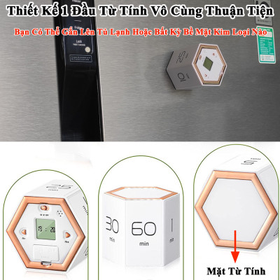 Đồng Hồ Pomodoro Hình Khối Lục Giác KUNBE Đếm Ngược Hẹn Giờ Nấu Ăn, Tập Thể Dục, Quản Lý Thời Gian Hiệu Quả