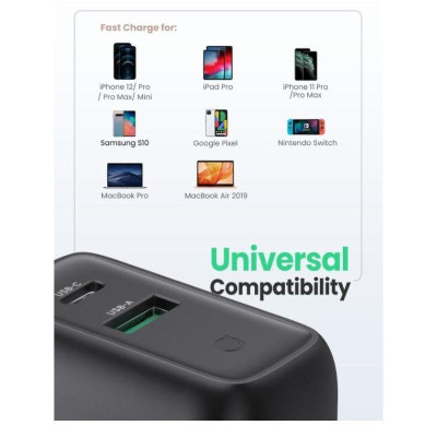 Ugreen UG60469CD170TK 36W QC3.0 - 4.0 sạc USB A và type C màu đen chân cắm chuẩn UK - HÀNG CHÍNH HÃNG