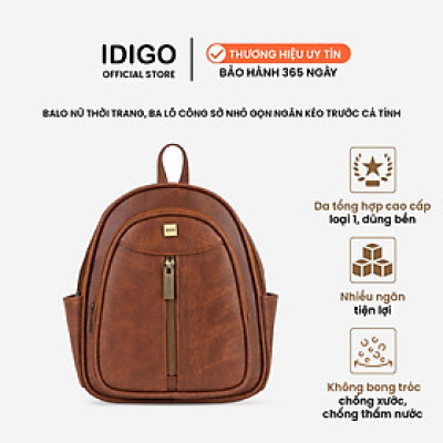 Balo da nữ thời trang IDIGO FBP2 - 3370, balo công sở ngăn kéo trước cá tính