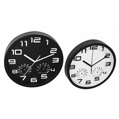 Đồng Hồ Treo Tường JYSK Sejer Nhựa Đen  Trắng Đường Kính 25 x 4cm