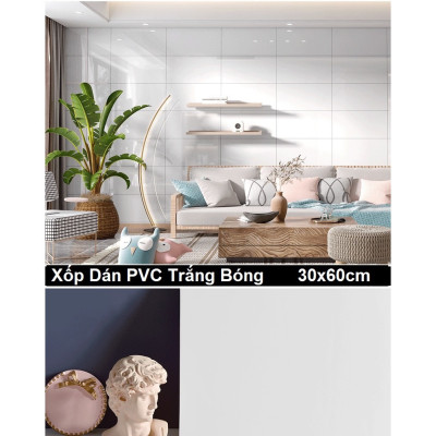 Bộ 20 Tấm Xốp Dán Tường 3D PVC Vân Đá 60x30cm Keo Sẵn Dày 2,5mm Cao Cấp, Sang trọng
