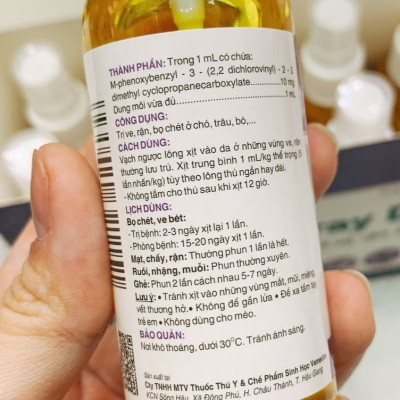 Chai xịt trị ve rận bọ chét ở Chó Spray Dog Giúp diệt sạch ve, rận, bọ chét Sản xuất tại Vemedim Việt Nam