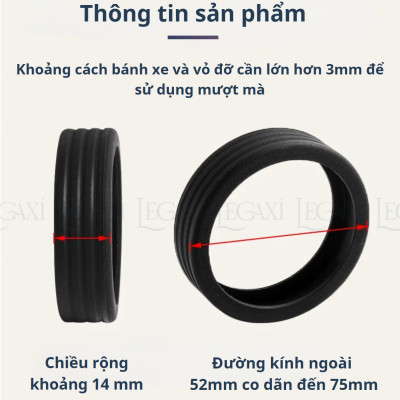 Bộ 8 Bọc Cao Su Bánh Xe Vali Silicone Bảo Vệ Giảm Tiếng Ồn, Chống Mài Mòn Cho Vali Hành Lý Phụ Kiện