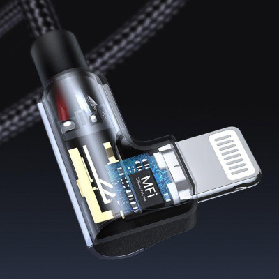 Ugreen UG60764US305TK 1.5M đầu lightning bẻ 90 độ có chip MFI ra cáp USB type C màu đen - HÀNG CHÍNH HÃNG