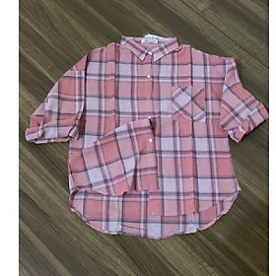 Áo sơ mi kẻ dài tay, form rộng, Chất vải mềm mịn, mát, thấm hút mồ hôi. Áo kiểu nữ đẹp form dưới 65kg Nesa shop