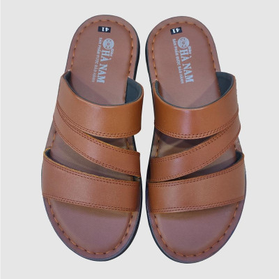 Dép Nam Quai Ngang HÀ NAM Da Bò Thật Cao Cấp DNA2155