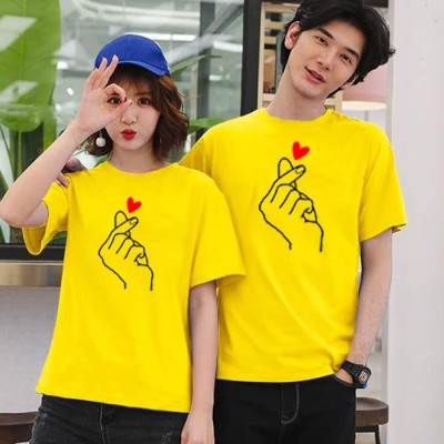 Áo Thun Cặp Đôi so Cute In Họa Tiết thả tim xinh xắn chất thun đẹp