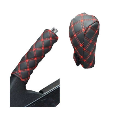 Bộ 2 Ốp Bọc Tay Phanh & Cần Số Ô Tô Da PU Cao Cấp – Mẫu Mới Chống Trượt