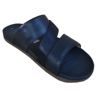 Dép Nam Quai Ngang  Da Bò Chính Hãng Trường Hải Màu Đen DN166  Thời Trang Cao Cấp Trẻ Trung 