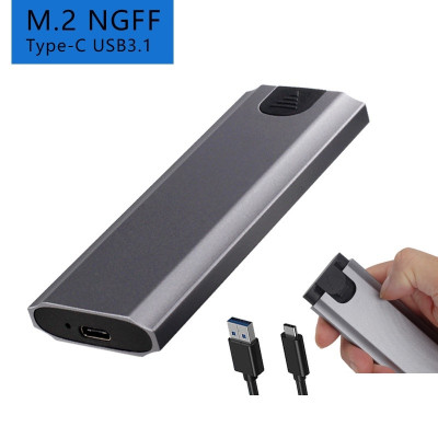Hộp Box đựng ổ cứng đa năng SSD M2 NVME và M2 SATA NGFF kèm cáp USB A và Type C kèm theo - Hàng chính hãng