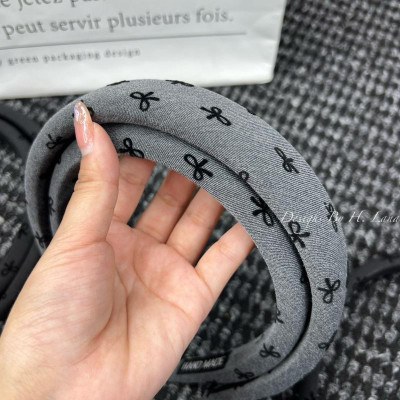 SET 2 BỜM TÓC HÌNH NƠ ĐEN XÁM