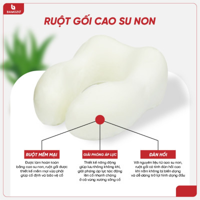 Gối Kê Cổ Chữ U Văn Phòng, Gối Du Lịch Bamozo Tiện Dụng Chống Mỏi Vai Gáy