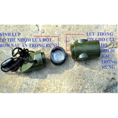 Móc Khóa La Bàn Kiêm Nhiệt Kế,Còi Thổi 6 Chức Năng- 206627