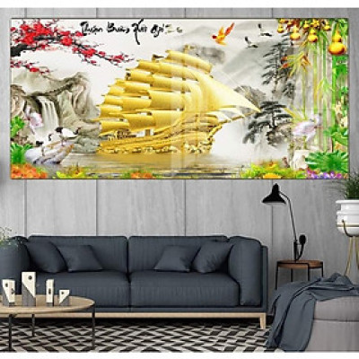 (CÓ ẢNH THẬT) Tranh treo tường tráng gương thuận buồm xuôi gió 13 phòng khách