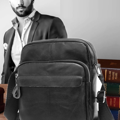 Túi đeo chéo nam DA BÒ THẬT phong cách mới  - BEE GEE DCN9277