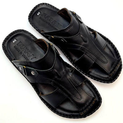  Dép nam quai rọ da bò 100% cao cấp nhập khẩu, hàng rất chất lượng, da bò êm, đẹp, đính khuy cách điệu, chi tiết sắc sảo