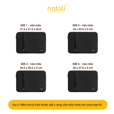 Túi đựng laptop Eager laptop bag T7 chính hãng NATOLI bao laptop chống sốc dày dặn kháng nước