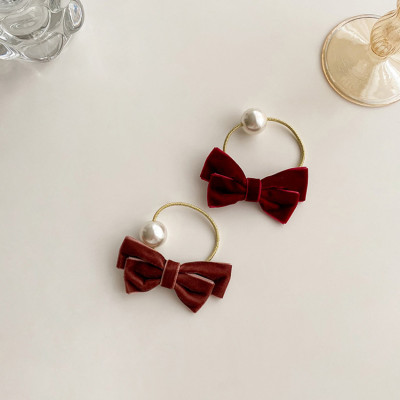 Dây buộc tóc nữ vải nhung NASI đính cườm ngọc chất liệu cao cấp dễ thương phong cách hàn quốc thun cột tóc nữ co giãn tốt phụ kiện tóc