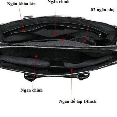 Cặp nam văn phòng da bò thật Marrant BHM17613 Màu Đen Túi xách công sở nam. Vừa laptop 14inch. Hàng chính hãng.