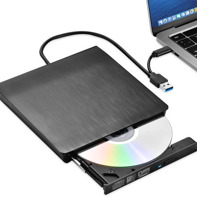 Ổ đĩa DVD gắn ngoài, Đầu đĩa CD/DVD di động USB 3.0 VÀ TYPE C cho máy tính xách tay Ổ ghi CD DVD ROM Tương thích với máy tính xách tay Máy tính để bàn PC Windows Linux OS Apple Mac-HÀNG CHÍNH HÃNG