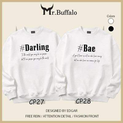 Áo Cặp Đôi Sweater form rộng darling bae Mr.buffalo