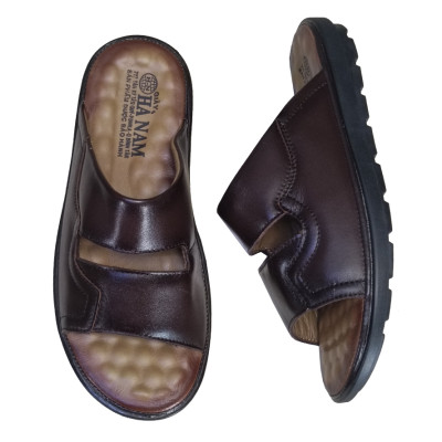 Dép Nam Quai Ngang HÀ NAM Da Bò Thật Cao Cấp DNA2186