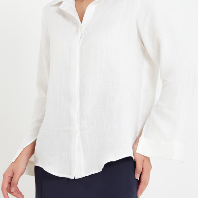 Áo sơ mi nữ linen tay dài, không túi Maxivic, La Mộc - LM0122306