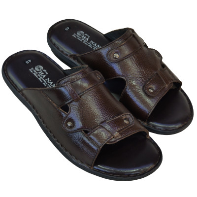 Dép Nam Quai Ngang HÀ NAM Da Bò Thật Cao Cấp DNA2114