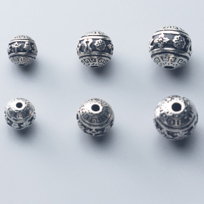 Charn bạc hình cầu họa tiết xỏ ngang - Ngọc Quý Gemstones