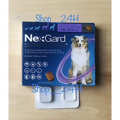 1 viên NexGard Spectra trị ghẻ, viêm da, giun, ve rận (chó 15 - 30kg)