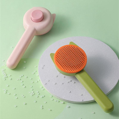Lược Chải Lông Có Nút Bấm Đẩy Lông Thừa Cho Chó Mèo Hình Tai Mèo - YonaPetshop
