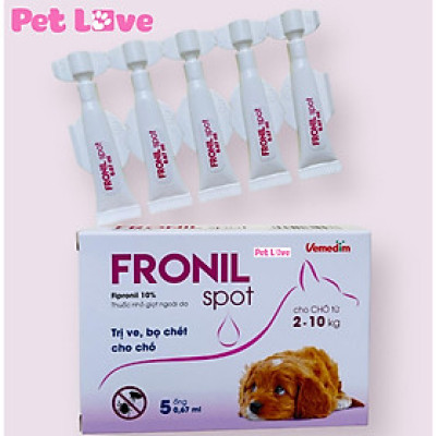 FRONIL SPOT phòng trị ve, bọ chét trên chó (1 hộp x 5 ống thuốc)