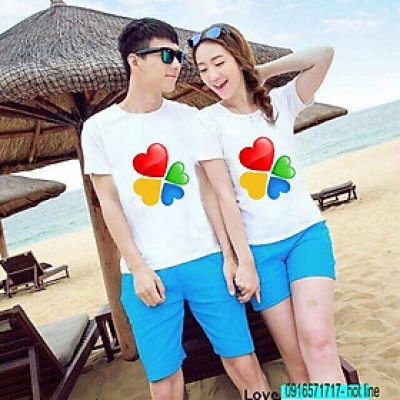 Đồ đôi  xinh xắn chất thun đẹp in họa tiết sắc nét ( giá 1 bộ luôn quần và áo)