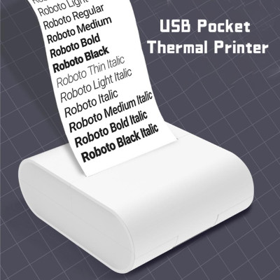 USB Pocket Thermal Printer Mini Photo Tester Paper Printer Portable Homework Printer for Students