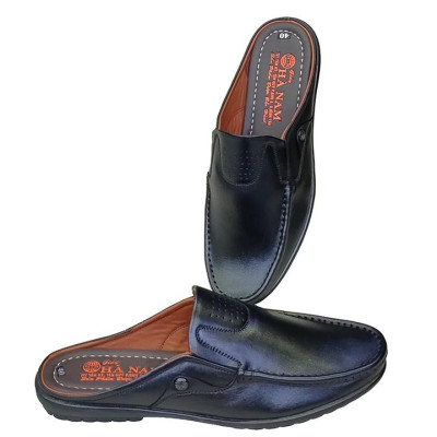 Dép Bít Mũi Nam Da Bò Thật TiTi ĐÔ Cao Cấp GSB2071d