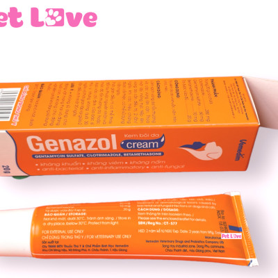 Kem Genazol giảm ngứa, giảm viêm, mau lành vết thương trên chó mèo (Vemedim)