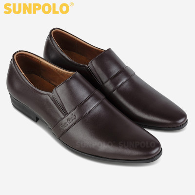 Giày tây nam da bò đế cao su mũi nhọn SUNPOLO TAY-07