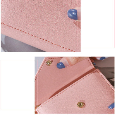 Ví Nữ Mini Ngắn Cầm Tay Phong Cách Hàn Quốc phụ kiện dây đeo trái tim (có hàng sẵn) (Hàng Chính Hãng)