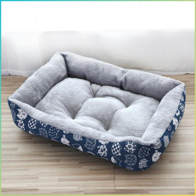 Nệm bông lông cho chó mèo (Size 42x31cm phù hợp cho các bé) Nệm Hai Lớp Cao Cấp (Màu Ngẫu Nhiên) Đệm Vải Bền ấm lót lông chữ nhật cho Các Loại thú cưng chống xê dịch có thể dùng với thảm mùa hè Leash 016